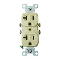 Eaton Wiring Devices 877V-BOX Duplex Receptacle, 2 -Pole, 20 A, 125 V, Side Wiring, Ivory 