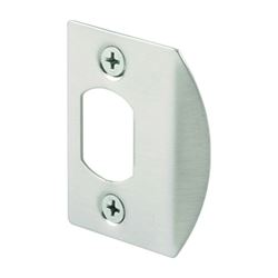 Defender Security E 2456 Door Strike Plate, 2-1/4 in L, 1-7/16 in W, Steel, Satin Nickel 