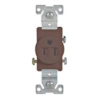 Eaton Wiring Devices 817B-BOX Single Receptacle, 2 -Pole, 125 V, 15 A, Side Wiring, NEMA: NEMA 5-15R, Brown, Pack of 10 