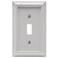 Amerelle 2040TW Wallplate, 1 -Gang, Wood, White, Pack of 4 