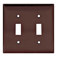 Eaton Wiring Devices 2139B-BOX Wallplate, 4-1/2 in L, 4-9/16 in W, 2 -Gang, Thermoset, Brown, High-Gloss, Pack of 10 