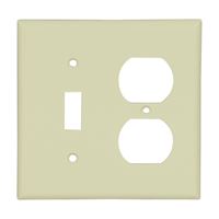Eaton Wiring Devices 2138V-BOX Combination Wallplate, 4-1/2 in L, 4-9/16 in W, 2 -Gang, Thermoset, Ivory, Pack of 10 