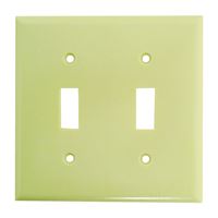 Eaton Wiring Devices 2139V-BOX Wallplate, 4-1/2 in L, 4-9/16 in W, 2 -Gang, Thermoset, Ivory, High-Gloss, Pack of 10 