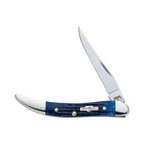 CASE 02804 Folding Pocket Knife, 2-1/4 in L Blade, Tru-Sharp Surgical Stainless Steel Blade, 1-Blade, Blue Handle