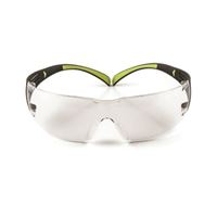 3M SF400C-WV-6 Safety Eyewear, Anti-Fog, Scratch-Resistant Lens, Neon Green/Black Frame 