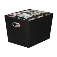 Honey-Can-Do SFT-03073 Storage Bin with Handle, Polyester, Black, 18-1/2 in L, 17.4 in W, 12.6 in H, Pack of 8 