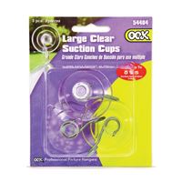 OOK 54404 Suction Cup, Plastic Base, Clear Base, 5 lb Working Load, Pack of 6 