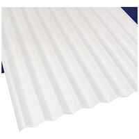 Sun N Rain 103692 Corrugated Roofing Panel, 8 ft L, 26 in W, PVC, White, Pack of 10 