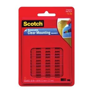 Scotch 859 Mounting Square, 450 g, Polyester, Clear, Pack of 6