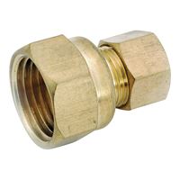 Anderson Metals 750066-0806 Tubing Coupling, 1/2 x 3/8 in, Compression x FIP, Brass, Pack of 5 