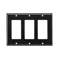 Leviton 80411-E Wallplate, 4-1/2 in L, 6-3/8 in W, 3-Gang, Plastic, Black 