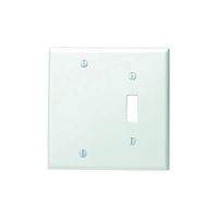 Leviton 002-88006-000 Non-Metallic Wallplate, 4-1/2 in L, 2-3/4 in W, 2 -Gang, Thermoset, White, Smooth 