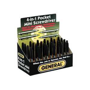 General 744DB Mini Pocket Screwdriver, Pack of 24