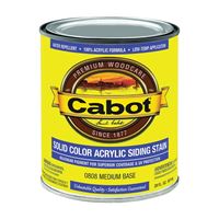 Cabot 800 Series 140.0000808.007 Solid Color Siding Stain, Natural Flat, Liquid, 1 gal, Can, Pack of 4 