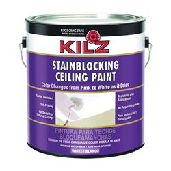 Kilz 68041 Ceiling Paint, White, 1 gal, Can, Resists: Spatter, Water Base, Pack of 4 