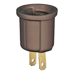 Eaton Wiring Devices BP738B Lamp Holder Adapter, 660 W, 1-Outlet, Thermoplastic, Brown, Pack of 5 