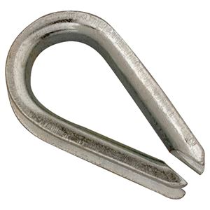 Campbell T7670619 Wire Rope Thimble, 3/16 in Dia Cable, Malleable Iron, Electro-Galvanized, Pack of 10