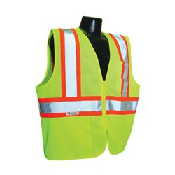 Radians SV22-2ZGM-2X Economical Safety Vest, 2XL, Unisex, Fits to Chest Size: 30 in, Polyester, Green, Zipper 