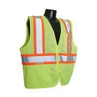 Radians SV22-2ZGM-XL Economical Safety Vest, XL, Unisex, Fits to Chest Size: 28 in, Polyester, Green, Zipper 