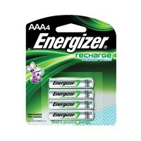 Energizer NH12BP-4 Battery, 1.2 V Battery, 850 mAh, AAA Battery, Nickel-Metal Hydride, Rechargeable 