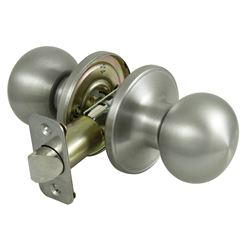 ProSource T9630BRA4V Passage Knob, Metal, Stainless Steel, 2-3/8 to 2-3/4 in Backset, 1-3/8 to 1-3/4 in Thick Door 
