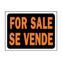 Hy-Ko Hy-Glo Series 3064 Identification Sign, For Sale Se Vende, Fluorescent Orange Legend, Plastic, Pack of 10 