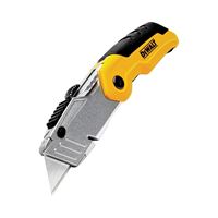 DeWALT DWHT10035L Utility Knife, 2-1/2 in L Blade, Stainless Steel Blade, Long Handle, Black/Yellow/Silver Handle 