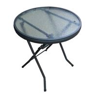 Seasonal Trends 50393 End Table, 16 in W, 15-3/4 in D, Steel Frame, Round Table, Glass/Steel Table 