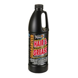 Instant Power 1969 Hair and Grease Drain Opener, Liquid, Clear, Odorless, 1 L Bottle, Pack of 12 