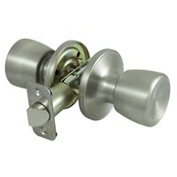 ProSource TS630BRA4B Passage Knob, Metal, Stainless Steel, 2-3/8 to 2-3/4 in Backset, 1-3/8 to 1-3/4 in Thick Door 