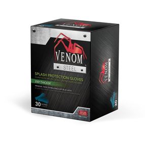 Venom Steel VEN6025 Gloves, One-Size, Latex, Powder-Free, 12 in L