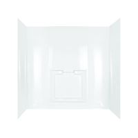 Delta 40184 Bathtub Wall Set, 60 in L, 30 in W, Polystyrene, Adhesive Installation, High-Gloss White 
