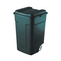 Rubbermaid FG285100EGRN Trash Can, 50 gal Capacity, Plastic, Green, Snap-Fit Lid Closure, Pack of 4 