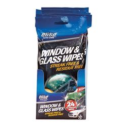 Elite Auto Care 8910 Window and Glass Wipes Pack, 24-Wipes 