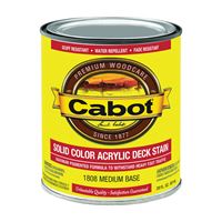 Cabot 140.0001808.007 Solid Stain, Low Luster, Medium Base, Liquid, 1 gal, Pack of 4 
