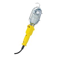 PowerZone ORTL010606 Work Light with Metal Guard and Single Outlet, 12 A, Incandescent Lamp, 6 ft L Cord, Yellow, Pack of 4 