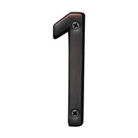 Hy-Ko Prestige Series BR-42OWB/1 House Number, Character: 1, 4 in H Character, Bronze Character, Solid Brass, Pack of 3 