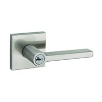Kwikset Signature Series 156HFL SQT 15 Entry Lever, Pushbutton Lock, Satin Nickel, Metal, Residential, Reversible Hand 