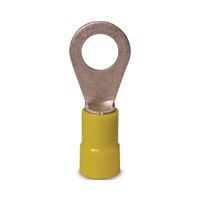 Gardner Bender 20-106 Ring Terminal, 600 V, 12 to 10 AWG Wire, #8 to 10 Stud, Vinyl Insulation, Copper Contact, Yellow 