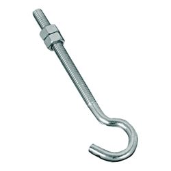 National Hardware 2162BC Series N221-689 Hook Bolt, 5/16 in Thread, 5 in L, Steel, Zinc, 100 lb Working Load, Pack of 10 
