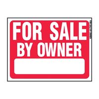 Hy-Ko RS-605 Real Estate Sign, For Sale By Owner, White Legend, Plastic, 24 in W x 18 in H Dimensions, Pack of 5 