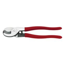Klein Tools 63050 Cable Cutter, 9-1/2 in OAL, Steel Jaw, Cushion-Grip Handle, Red Handle 
