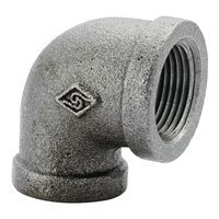 Prosource 2A-1-1/4B Pipe Elbow, 1-1/4 in, FIP, 90 deg Angle, Malleable Iron, SCH 40 Schedule, 300 psi Pressure 