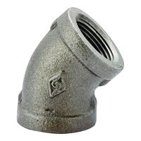 Prosource 4-1/2B Pipe Elbow, 1/2 in, FIP, 45 deg Angle, Malleable Iron, SCH 40 Schedule, 300 psi Pressure 