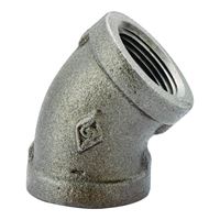Prosource 4-1-1/2B Pipe Elbow, 1-1/2 in, FIP, 45 deg Angle, Malleable Iron, SCH 40 Schedule, 300 psi Pressure 