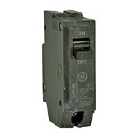 GE THQL1115 Feeder Circuit Breaker, Type THQL, 15 A, 1-Pole, 120/240 V, Non-Interchangeable Trip, Plug 