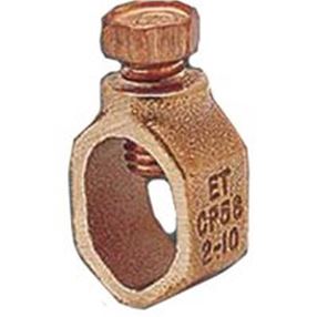 nVent ERICO CP58 Ground Clamp, Clamping Range: 1/2 to 5/8 in, #10 to 2 AWG Wire, Silicone Bronze