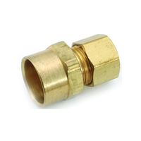 Anderson Metals 750086-0610 Tube Adapter, 3/8 x 5/8 in, Sweat x Compression, Brass, Pack of 5 