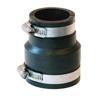 Fernco P1056-215 Flexible Coupling, 2 x 1-1/2 in, PVC, Black, 4.3 psi Pressure 