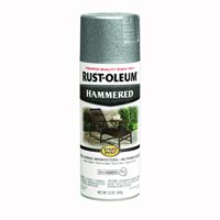Rust-Oleum 7213830 Rust Preventative Spray Paint, Hammered, Silver, 12 oz, Can 